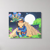 Cartoon Aztek Canvas Afdruk (Voorkant)