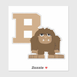 Cartoon B is voor Bigfoot Sasquatch Sticker