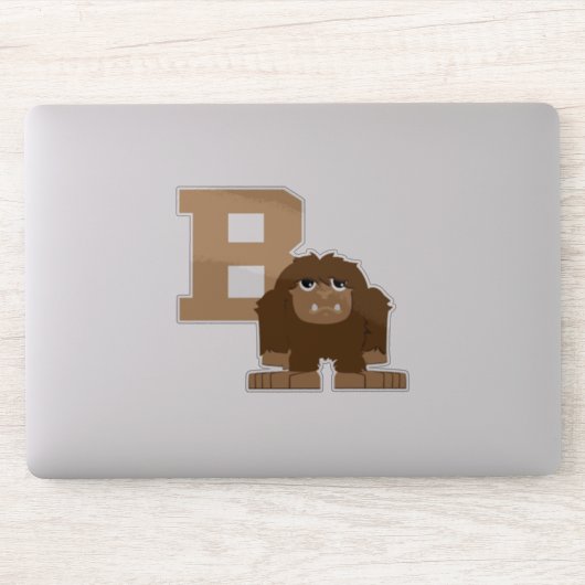 Cartoon B is voor Bigfoot Sasquatch Sticker (Computer)