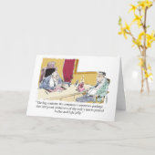 Cartoon baas biedt ontslagpakket onzin aan kaart (Gele Bloem)