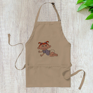 Cartoon Baby Crawling Apron Standaard Schort