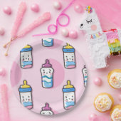 cartoon baby flesje leuk baby shower papieren bordje (Feest)