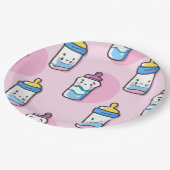 cartoon baby flesje leuk baby shower papieren bordje (Gekanteld)