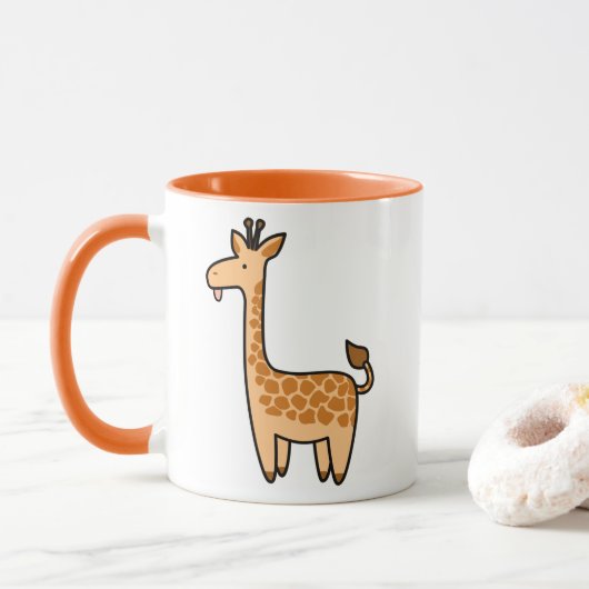 Cartoon Baby Giraffe Mok (Met donut)