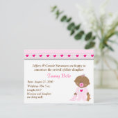 Cartoon Baby Girl Birth kondiging Aankondiging (Staand voorkant)