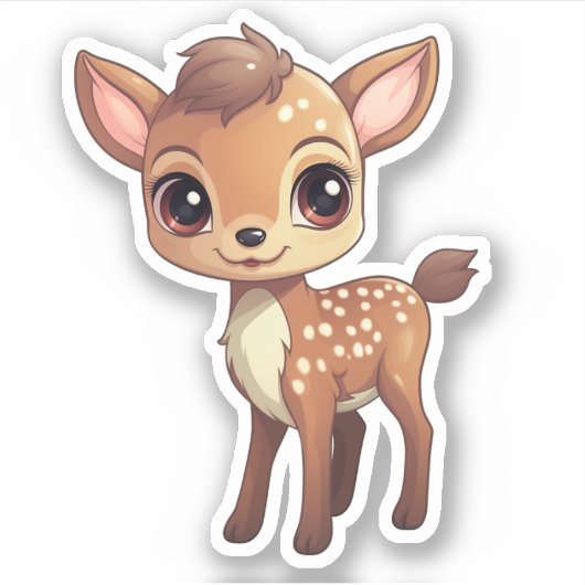 Cartoon baby hert sticker (Voorkant)