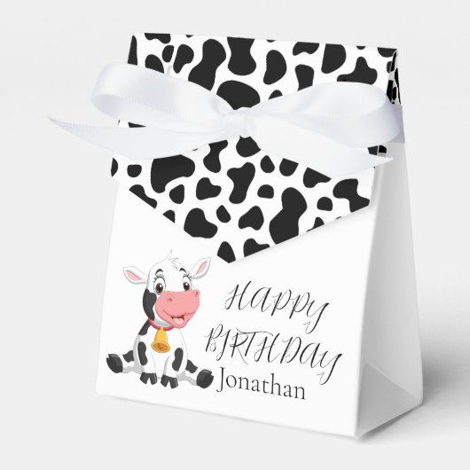 Cartoon Baby Koe Birthday Favor Box Bedankdoosjes (Voorkant Zijde)