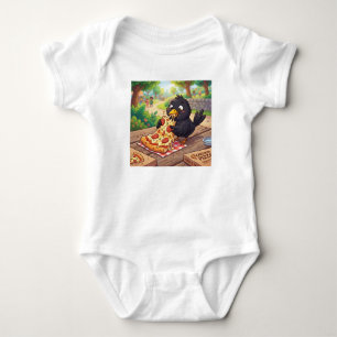 Cartoon Baby Merel Kraai Raaf Eet Pizza Romper