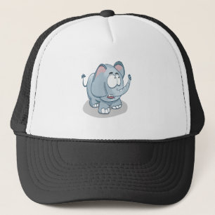 Cartoon baby olifant die naar de lucht kijkt trucker pet
