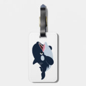 Cartoon Baby Orca Bagagelabel (Achterkant verticaal)