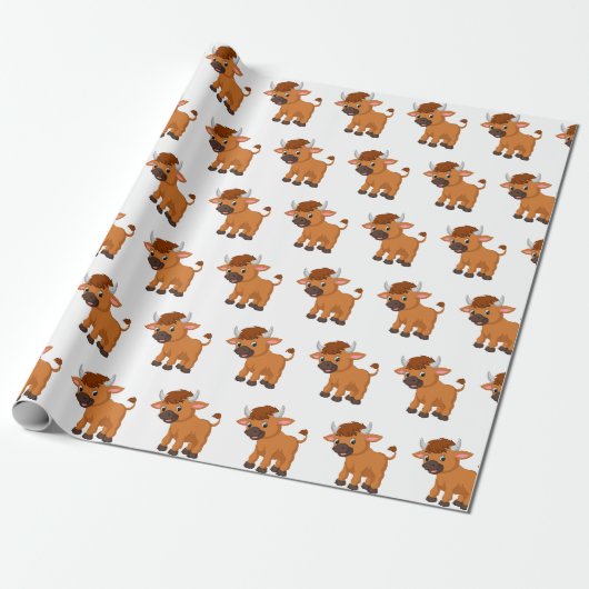 Cartoon baby ox cadeaupapier (Uitgerold)