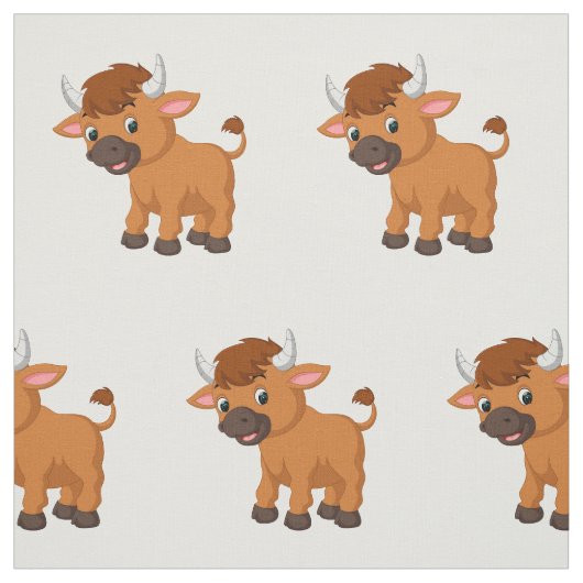 Cartoon baby ox stof (Swatch)