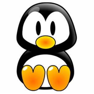 Cartoon Baby Penguin Staand Fotobeeldje