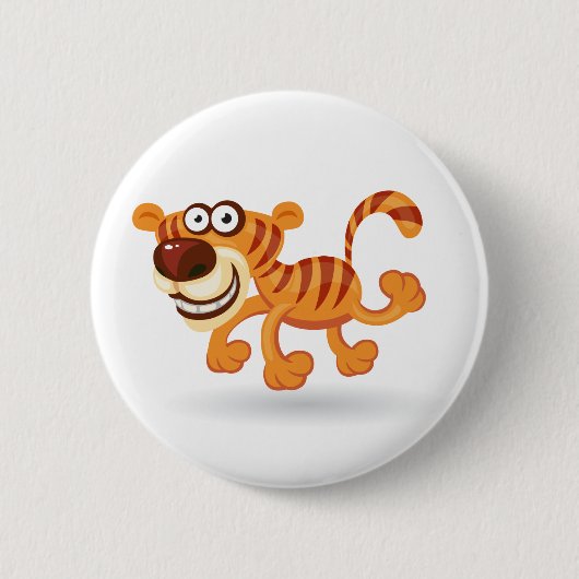 Cartoon baby tijger ronde button 5,7 cm (Voorkant)