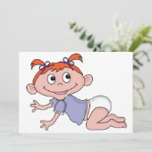Cartoon Baby Uitnodigingen (Staand voorkant)