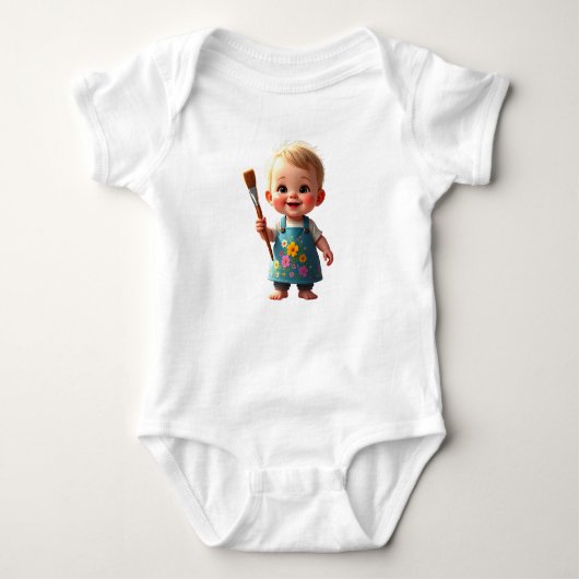 Cartoon baby verkleed als artiest romper (Voorkant)