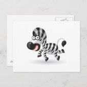 Cartoon baby Zebra Briefkaart (Voorkant / Achterkant)