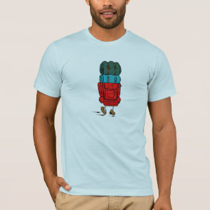 Cartoon Backpacker met grote rugzak T-shirt
