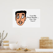 Cartoon Bad Pick up Line Slimy Mustache Guy Poster (Keuken)