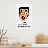 Cartoon Bad Pick up Line Slimy Mustache Guy Poster (Keuken)