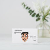 Cartoon Bad Pick up Line Slimy Mustache Guy Visitekaartje (Staand voorkant)