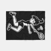 Cartoon Badminton Woman Shuttle Player Fleece Deken (Voorkant (Horizontaal))