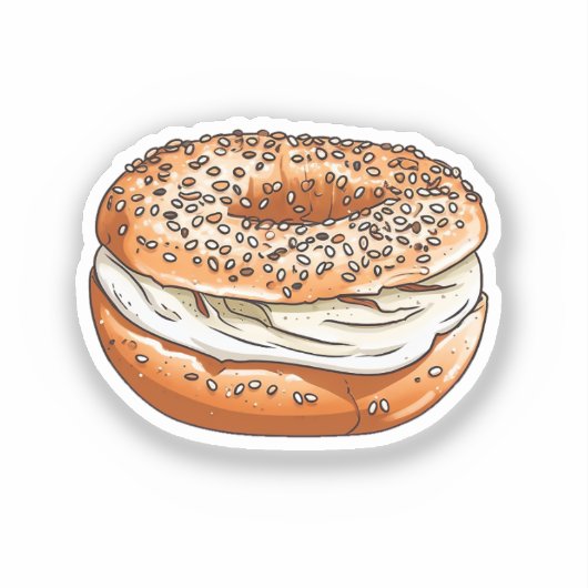 Cartoon bagel sticker (Voorkant)