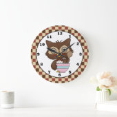 Cartoon Baking Owl Kitchen wandklok (Huis)