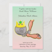 Cartoon bal en ketting bruiloft uitnodiging (Voorkant)