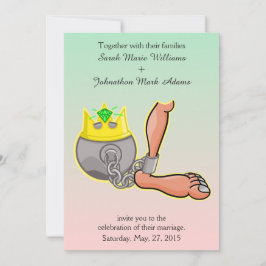Cartoon bal en ketting bruiloft uitnodiging