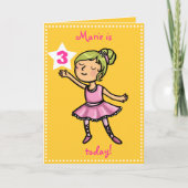  Cartoon Ballet Dancer Kaart (Voorkant)