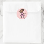 Cartoon Ballet Dancer Ronde Sticker (Tas)