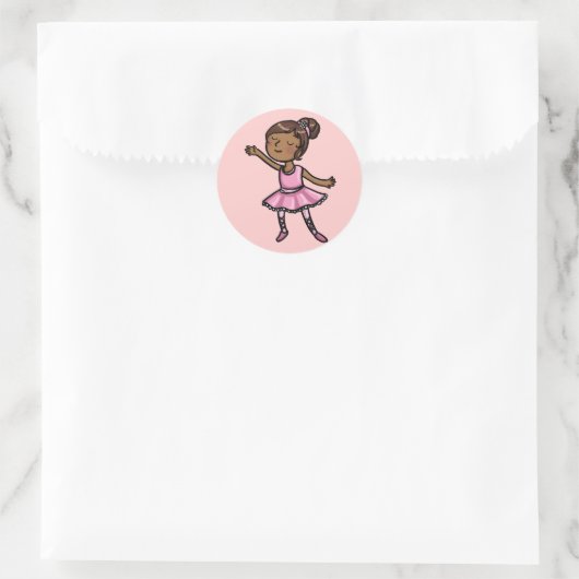 Cartoon Ballet Dancer Ronde Sticker (Tas)