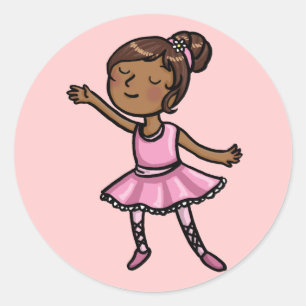 Cartoon Ballet Dancer Ronde Sticker