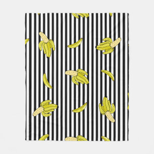 Cartoon banaan patches: retro stijl. fleece deken