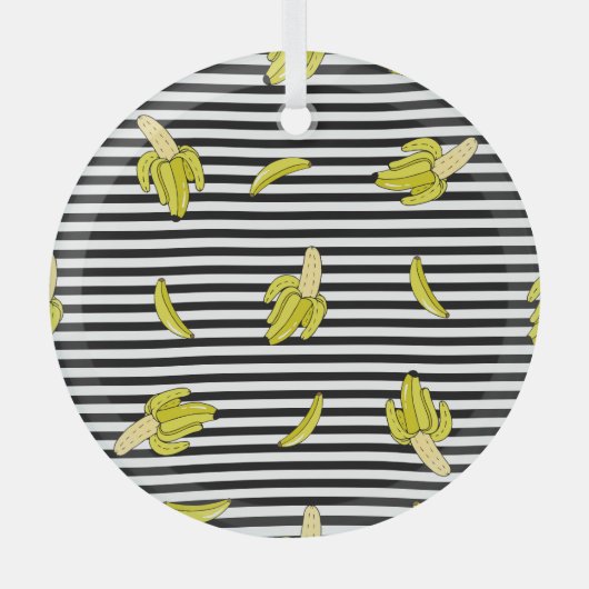 Cartoon banaan patches: retro stijl. glas ornament (Voorkant)