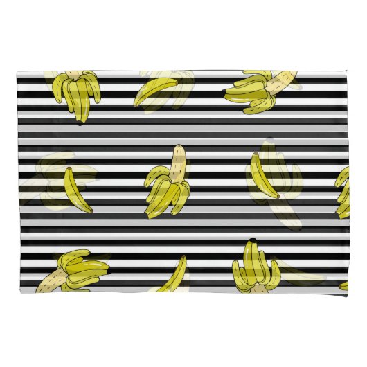 Cartoon banaan patches: retro stijl. kussensloop (Voorkant)