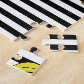 Cartoon banaan patches: retro stijl. legpuzzel (Zijkant)