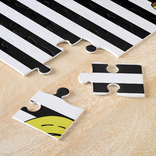 Cartoon banaan patches: retro stijl. legpuzzel (Zijkant)