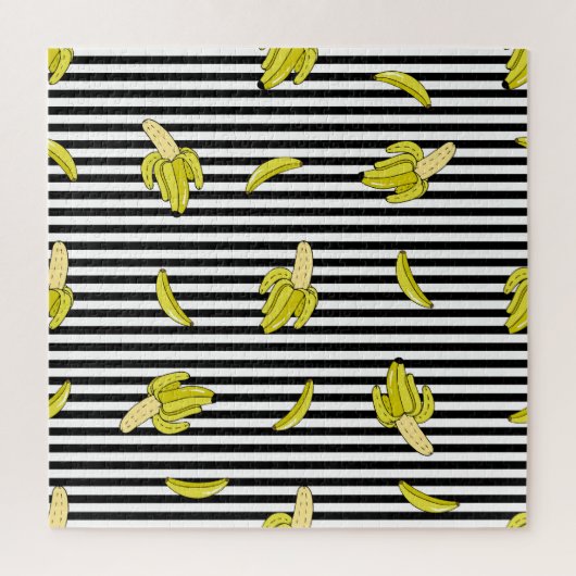 Cartoon banaan patches: retro stijl. legpuzzel (Verticaal)