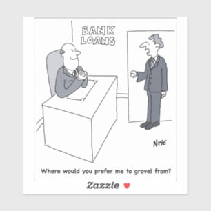 Cartoon bankleningen sticker