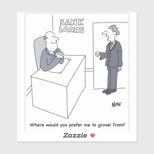 Cartoon bankleningen sticker (Vel)