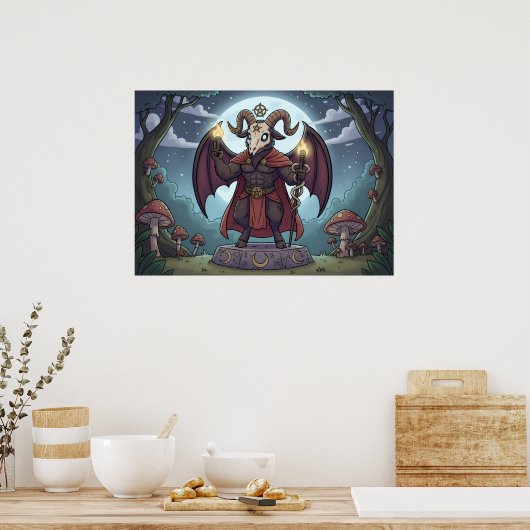 Cartoon Baphomet Poster (Keuken)