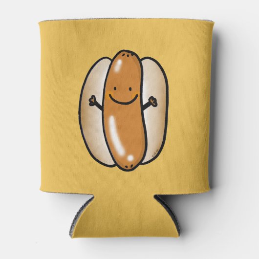 cartoon barbecue hotdog worst blikjeskoeler (Voorkant)