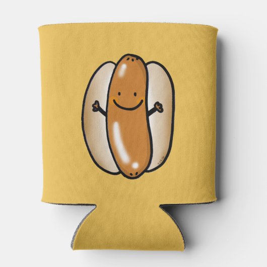 cartoon barbecue hotdog worst blikjeskoeler (Achterkant)