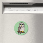Cartoon Barred Owl Magneet (Insitu (Vaatwasser))