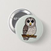 Cartoon Barred Owl Ronde Button 5,7 Cm (Voorkant /achterkant)