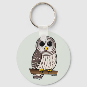 Cartoon Barred Owl Sleutelhanger