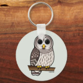 Cartoon Barred Owl Sleutelhanger (Voorkant)