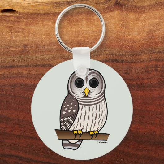 Cartoon Barred Owl Sleutelhanger (Voorkant)